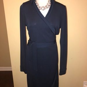 Navy Blue Wrap Dress
